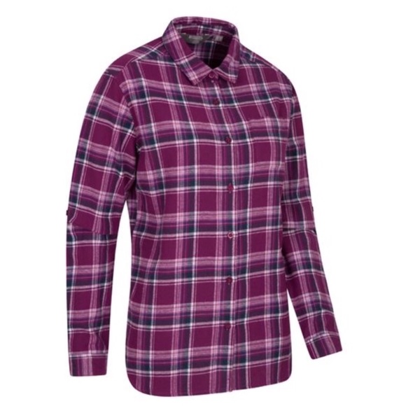 Mountain Khaki Women/'s Orchid Plaid Button Down Top Size Medium